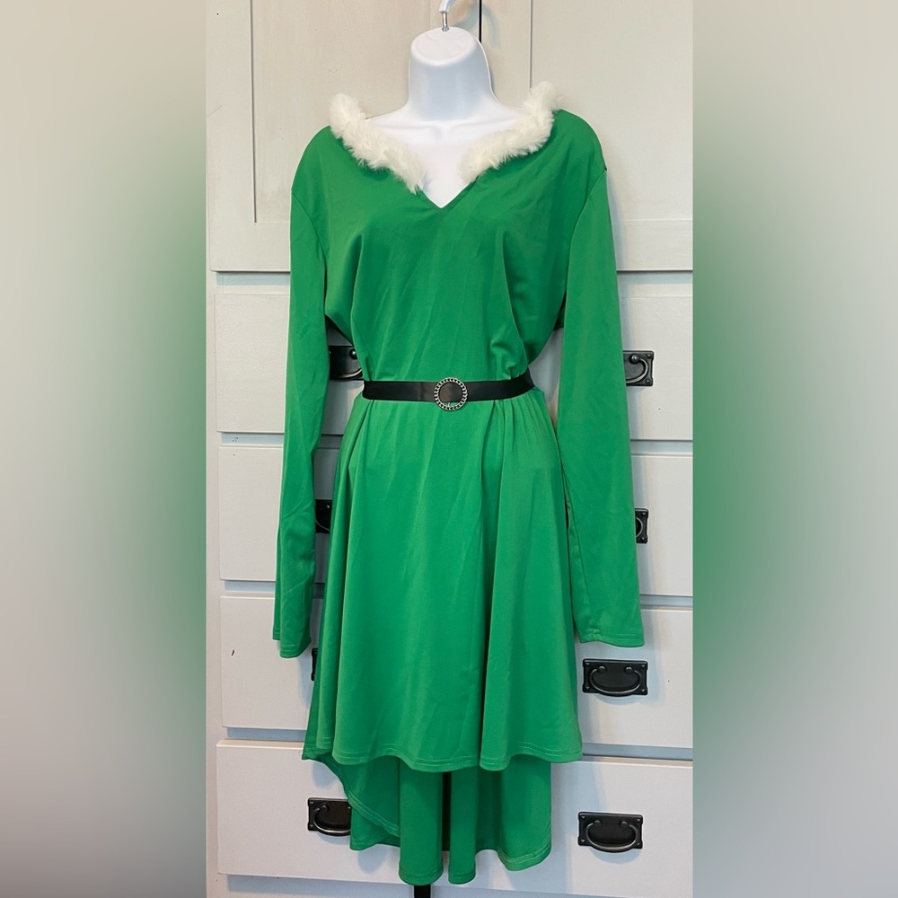 Green Mrs Santa Claus Holiday Dress Lg